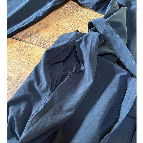 NWOT Athleta Urbanite Womens Shirtdress Black Tie Waist Pockets Long Sleeve L/P - Picture 12 of 15